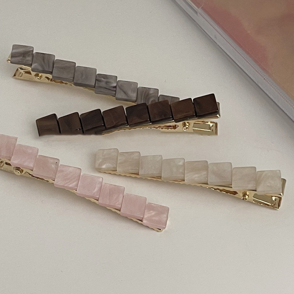 Wholesale Small Square Pattern Acetate Hair Clips